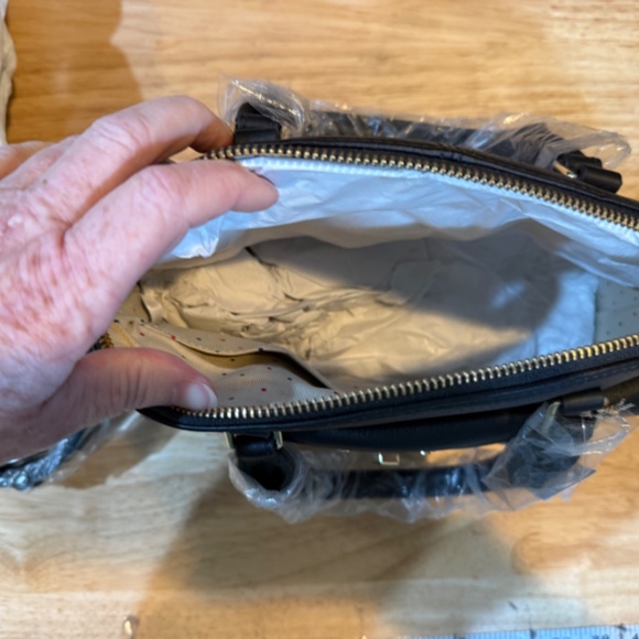 Talbots small black leather domed satchel crossbody bag NTW - Picture 3 of 10